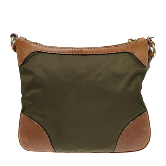 PRADA Shoulder Bag Nylon Green Gold Auth 90748 - Picture 2 of 16